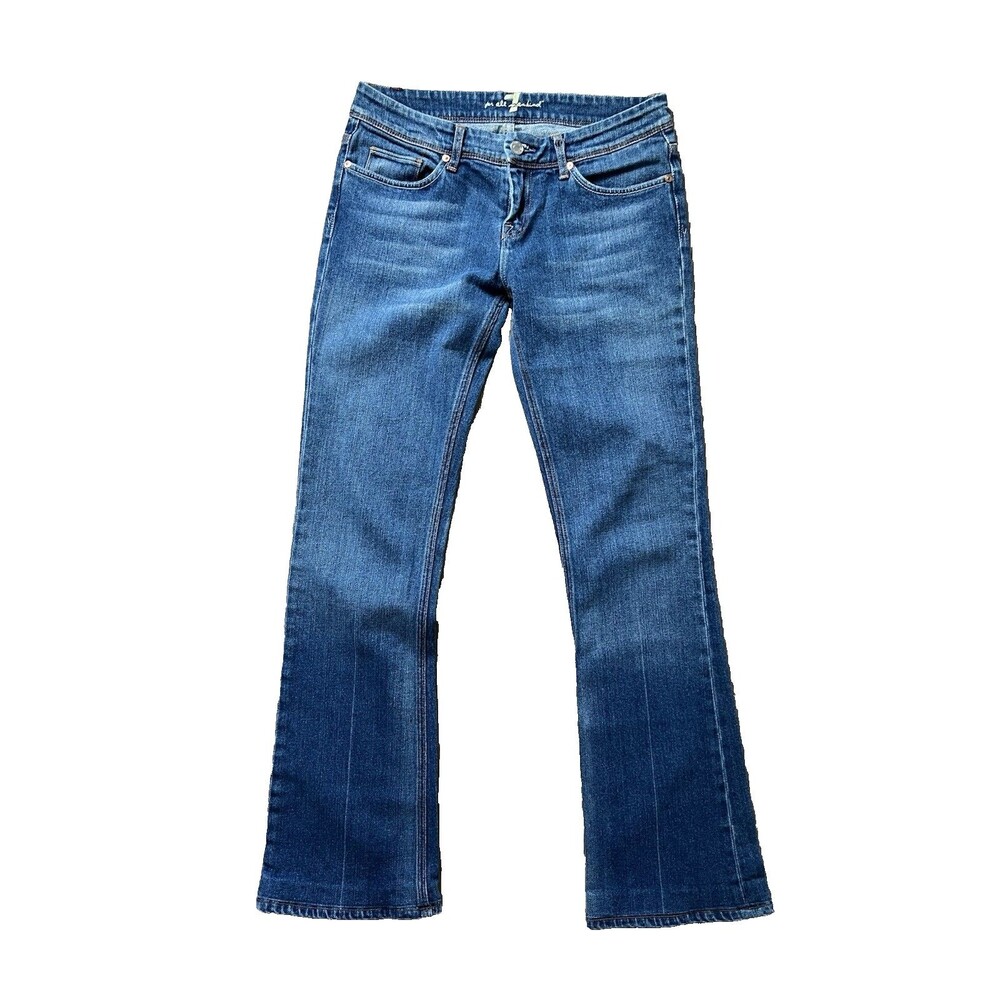 7 For All Mankind Flynt Bootcut Jeans Womens 29 Blue Low Rise Stretch Denim Y2K